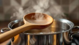 Durante la cottura, appoggiare un cucchiaio di legno sulla pentola. Come risparmiare quando si trascura qualcosa?