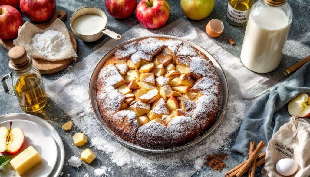 Questa ricetta di torta di mele si prepara semplicemente senza forno con una semplice padella